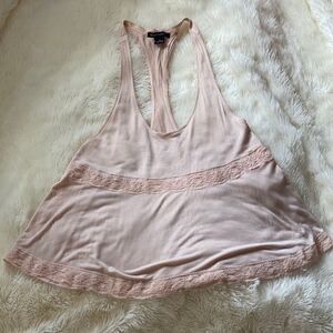 Pink Lace Loose Tank Top